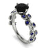 Hers 2 Carat Black Diamond Engagement Ring Leaves All Around - Sydney 2ct No. 69